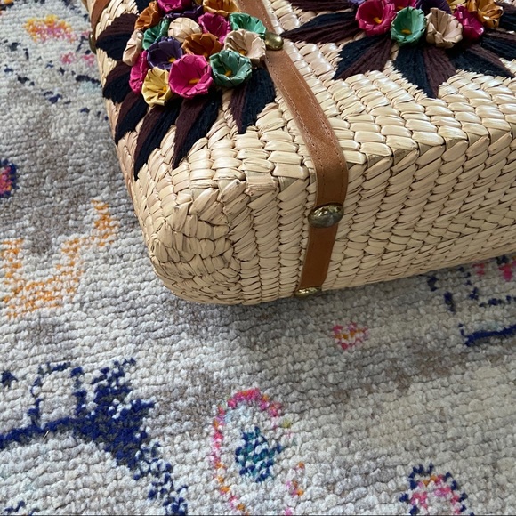 Straw Basket Bag Handbag - Picture 2 of 9